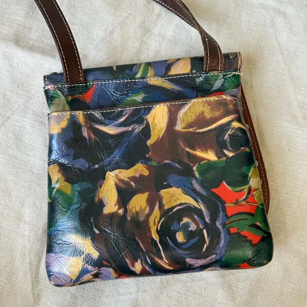 PATRICIA NASH Crossbody Bag Multicolor Floral Leather Studded Sling Purse